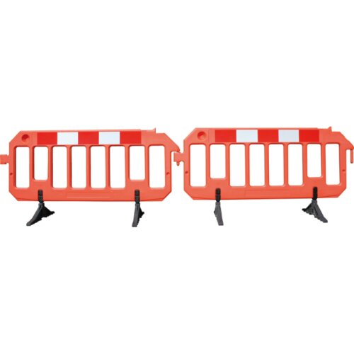 Absperrgitter aus Kunststoff, 2000 x 1000 mm, rot, verstellbare Füße