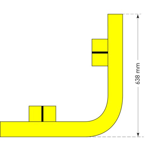 Eck-Rammschutzbalken Mountain mit Kabelführung Modell Außenecke