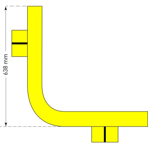 Eck-Rammschutzbalken Mountain mit Kabelführung Modell Außenecke