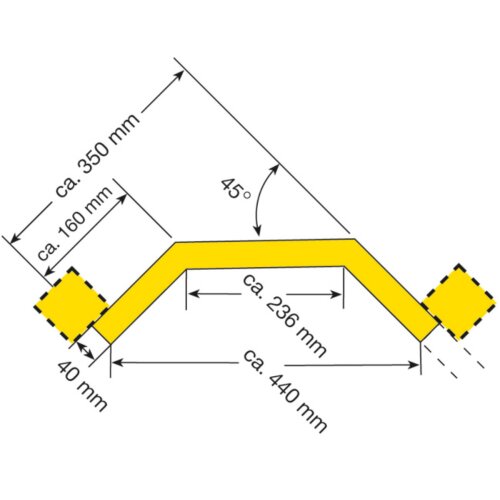 Rammschutzgeländer Central, Eckplanke, Innenecke Oberfläche kunststoffbeschichtet
