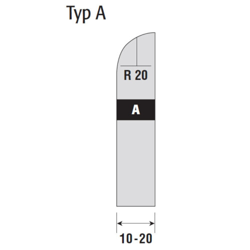 Wand-Schrammschutz Mountain Farbe weiß (ähnlich RAL 9003)  Höhe 200 Tiefe 10
