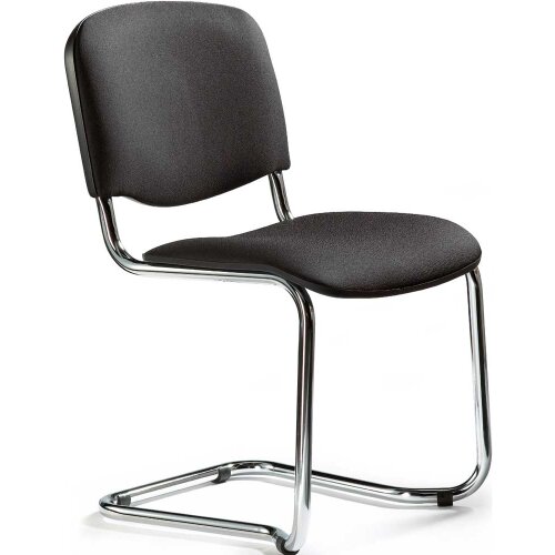 Freischwinger ohne Armlehnen Gestell chrom Stoff  blau