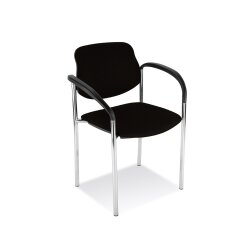 Sitzungsstuhl Gestell chrom Bezug schwarz