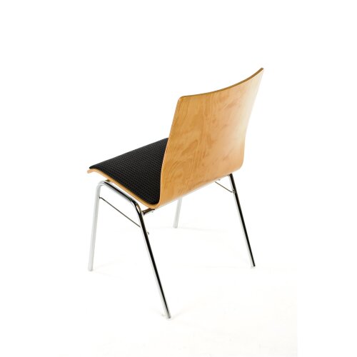 Holzschalen-Stapelstuhl Profi gerade Form mit Sitzpolster