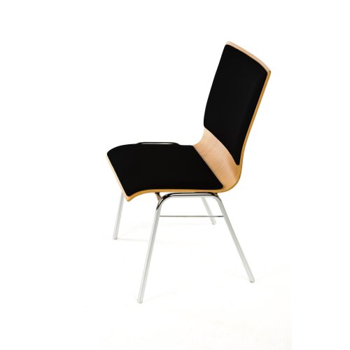 Holzschalen-Stapelstuhl Profi gerade Form mit Sitz und Rückenpolster