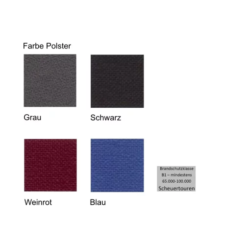 Holzschalen-Stapelstuhl Profi  gerade Form mit Sitz und Rückenpolster schwarz