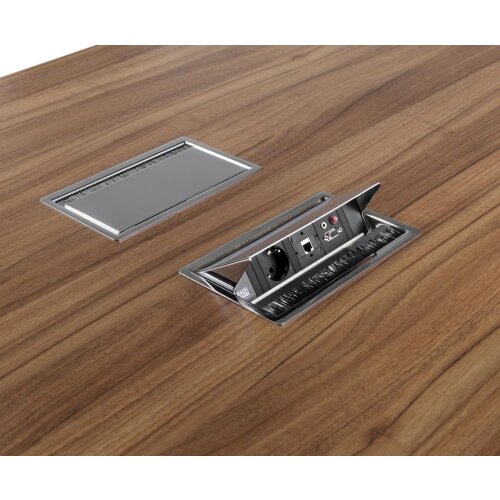 Besprechungstisch Bootsform  200 cm  , Dekor: Buche