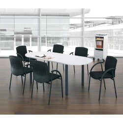Besprechungstisch Oval, 4-Fuss, 200 x 90 cm, Dekor:...