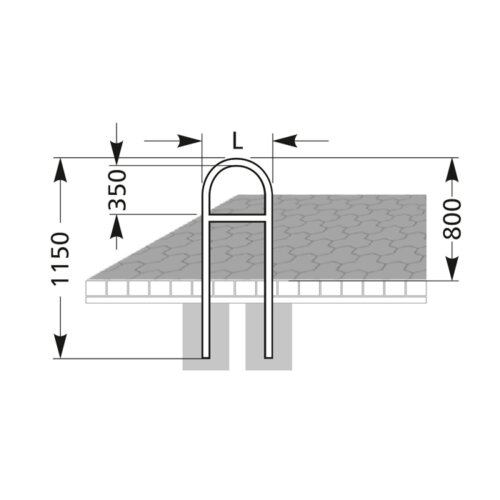 Anlehnbügel/Absperrbügel Typ 9500 mit Querholm