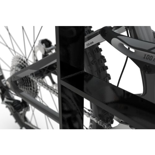 Fahrradanlehnbügel 9600 Black Edition, zum Aufdübeln, mit Querholm Querholm mit Querholm