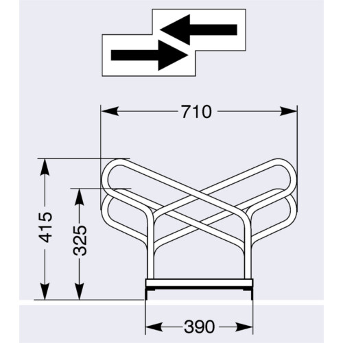 Bügelparker Typ 1000, zweiseitig Stellplätze 6