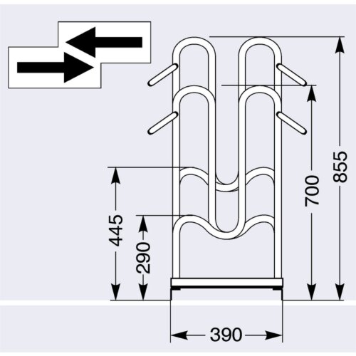 Standparker Typ 4000, zweiseitig Stellplätze 4