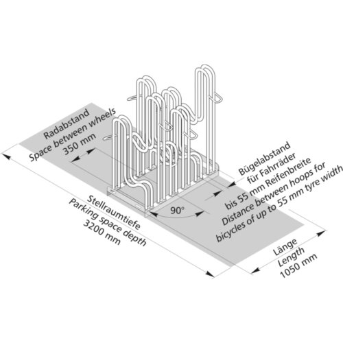 Standparker Typ 4000, zweiseitig Stellplätze 4