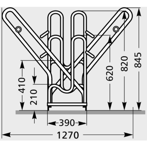 Anlehnparker Typ 4500XBF Stellplätze 4