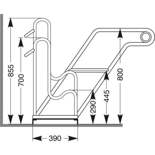 Anlehnbügel Typ 4600, einseitig