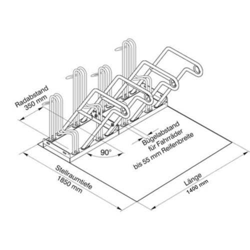 Anlehnbügel Typ 4600, einseitig