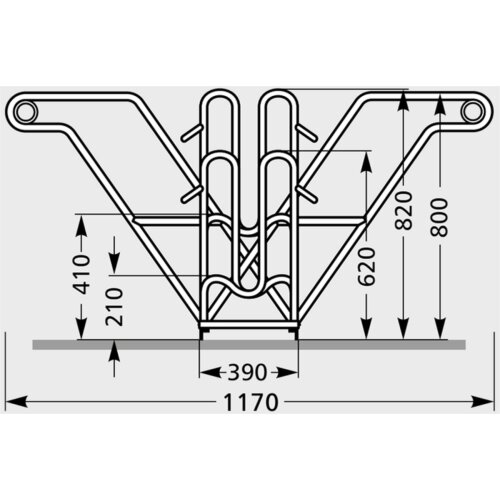 Anlehnparker Typ 4600 XBF Stellplätze 4