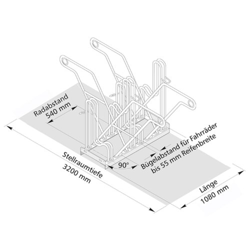 Anlehnparker Typ 4600 XBF Stellplätze 4