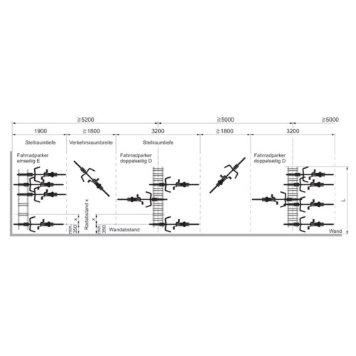 Anlehnparker Typ 4600 XBF Stellplätze 4
