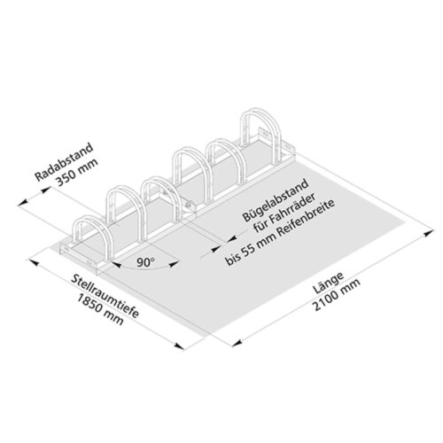 Bogenparker Typ 5000, einseitig Stellplätze 2