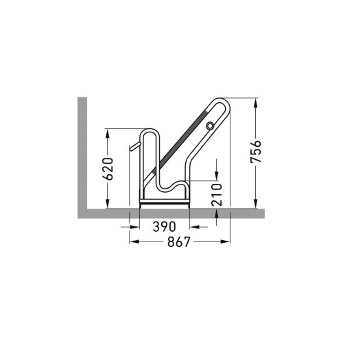 Anlehnparker 4801 XXBF einseitig, tief Anordnung tief