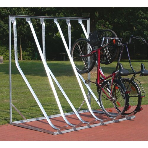 Fahrradparker/Schräghochparker Barcelona, einseitig Montage zur Wandmontage  Stellplätze 4