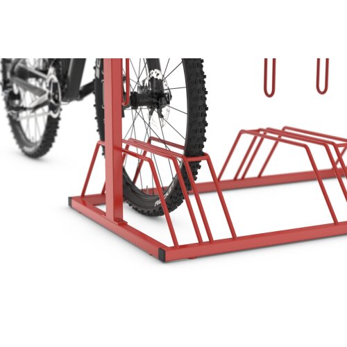 Werbe-Fahrradständer Security Station mit Laufrollen Druckarten ohne Digitaldruck  Farbe RAL 9006 Weißaluminium