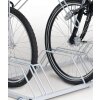 Werbe-Fahrradständer Security Station mit Laufrollen Druckarten ohne Digitaldruck  Farbe RAL 9006 Weißaluminium