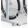 Werbe-Fahrradständer Security Station mit Laufrollen Druckarten ohne Digitaldruck  Farbe RAL 9006 Weißaluminium