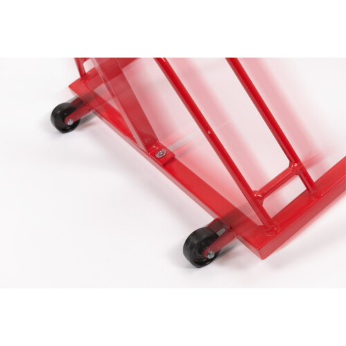 Werbe-Fahrradständer Typ EW 7004 mit Laufrollen Druckarten ohne Digitaldruck  Farbe RAL 3000 feuerrot