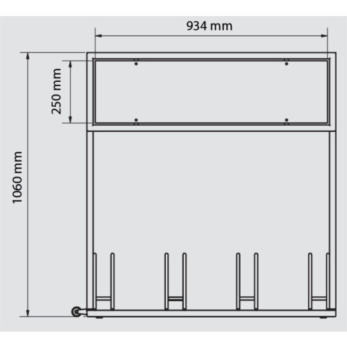 Werbe-Fahrradständer Typ EW 7004 mit Laufrollen Druckarten ohne Digitaldruck  Farbe RAL 3000 feuerrot