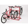 Werbe-Fahrradständer Typ EW 7004 mit Laufrollen Druckarten ohne Digitaldruck  Farbe RAL 3000 feuerrot