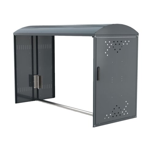 Fahrradgarage/Fahrradbox Treasure 1 Dach Giebeldach  Modell Grundelement  Seitenwand mit 2 Seitenwänden (komplett geschlossen)