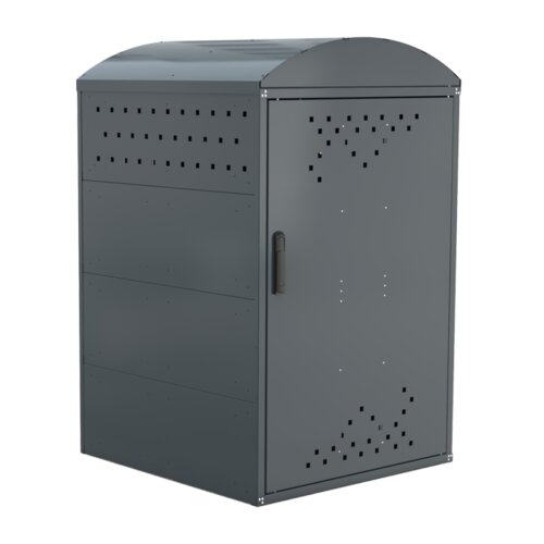 Rollatorgarage/Rollatorbox Treasure 2 Dach Giebeldach  Modell Grundelement  Seitenwand mit 2 Seitenwänden (komplett geschlossen)