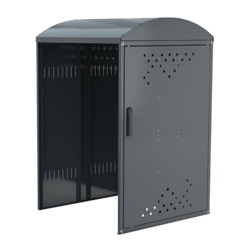 Rollatorgarage/Rollatorbox Treasure 2 Dach Giebeldach  Modell Grundelement  Seitenwand mit 2 Seitenwänden (komplett geschlossen)