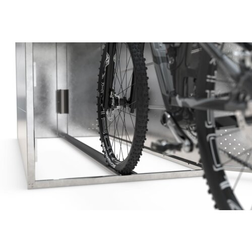 BikeBox 1 Basic, feuerverzink. Stahlblech, Flachdach, Seitenwand links u. rechts
