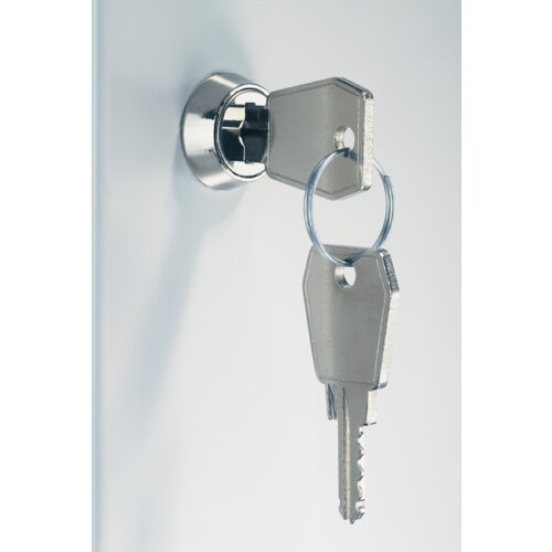 Stahl-Kleider-Schrank 3 Abteile 300mm, Drehriegel und Zylinderschloss beigelegt