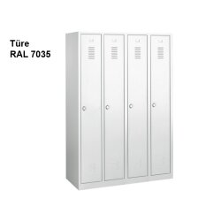 Stahl-Kleider-Schrank 4 Abteile 300mm, Drehriegel und...