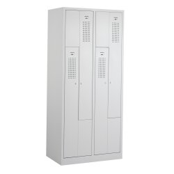 Z-Spind 4 Abteile, Drehriegel und Vorhängeschloss