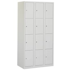 Schliessfachschrank 12 Fächer, 3 Abteile, 4...
