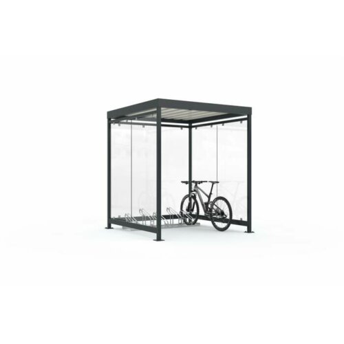 Fahrradüberdachung K2 b/b, einseitig Anlieferung und Montage Bausatz - Selbstabladung  Beleuchtung ohne  Fahrradständer ohne