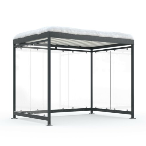 Fahrradüberdachung K3 b/b Anlieferung und Montage fertig montiert - Selbstabladung  Beleuchtung ohne  Fahrradständer ohne