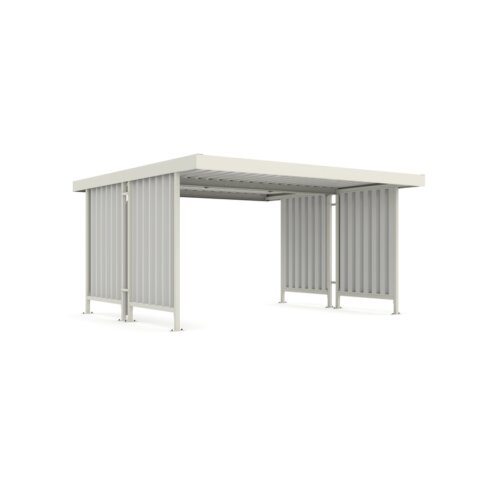 Überdachungssystem Leipzig L44, doppelseitig, Tiefe 4400 mm