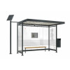 Raucherunterstand Modell K2 c/b Anlieferung und Montage Bausatz - Selbstabladung  Beleuchtung ohne  Seitenwände und Rückwand/Dekor/Sichtschutz mit Glasdekor / Siebdruck - Farbe RAL 9010 reinweiß (ähnlich)