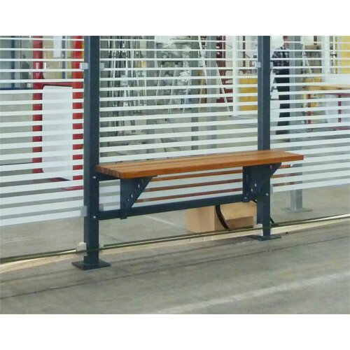 Wartehalle Modell P12, einseitig Anlieferung fertig montiert - Selbstabladung  Beleuchtung ohne  Seitenwände und Rückwand/Dekor/Sichtschutz ESG - glashell