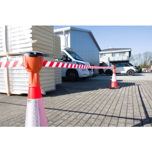 Absperrsystem Eco-Line Gurt Farbe rot/weiß schraffiert