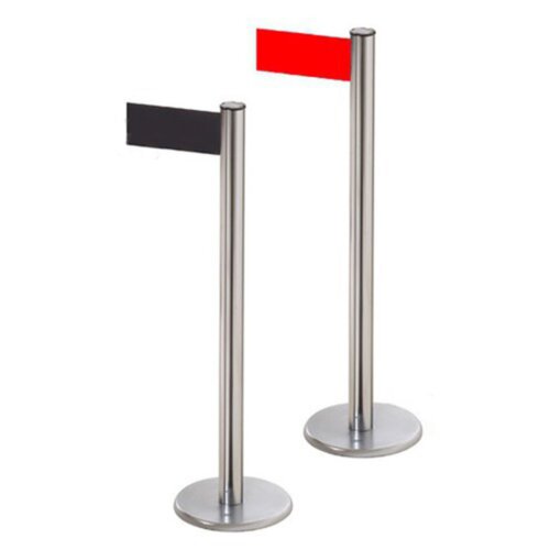 Personenleitsystem P-Line Fenix Gurt Farbe schwarz Pfosten Farbe Aluminium lackiert Verschluss mit Gurtendstück (Standard)