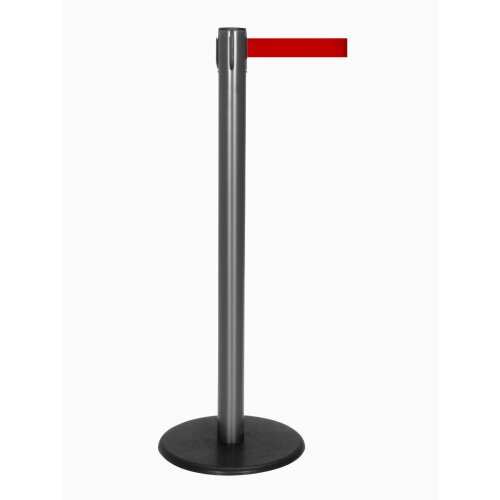 Personenleitsystem P-Line Famous Gurt Farbe rot Pfosten Farbe anthrazit Verschluss mit Gurtendstück (Standard)