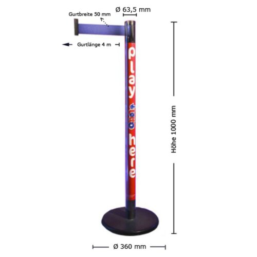 Personenleitsystem P-Line Famous Clear Gurt Farbe rot Verschluss mit Gurtendstück (Standard)