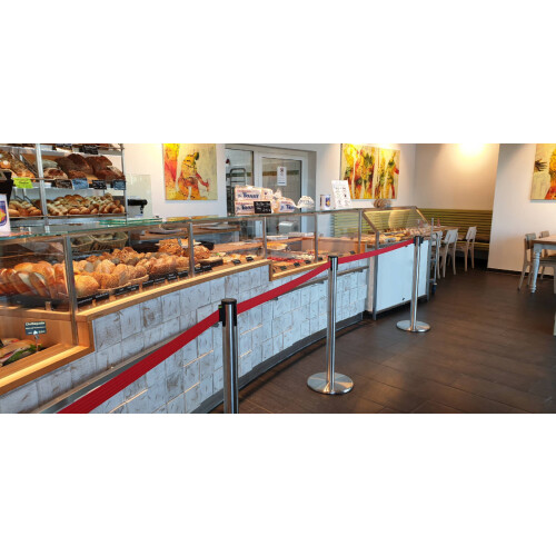 Personenleitsystem P-Line Future Gurt Farbe rot Pfosten Farbe anthrazit Pfosten Material Metall